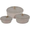 Home Styling Collection Dekoratyviniai laikymo krepšeliai, džiuto dangtelis, 3 vnt