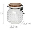 Excellent Houseware Stiklainiai su užspaudžiamais dangteliais stiklinis 1,1 l
