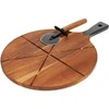 Excellent Houseware Medinė picos lenta su pjautuvu 30 cm 2 vnt.