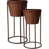 Home Styling Collection Gėlių vazonai ant kojų, rūdžių efektas, 2 vnt