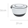 Excellent Houseware Maišymo dubuo su dangčiu 5 l - Baltas, patvarus, su antgaliu