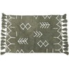 Home Styling Collection Etno Žalias kilimas su kutais, 100% medvilnė, etninis raštas