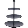 Serviravimo stovas Excellent Houseware, 3 aukštų, juodas, 36,5 cm aukščio