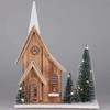 Figūrėlė pagaminta iš eglės su LED nameliu, 34 cm
