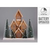 Figūrėlė pagaminta iš eglės su LED nameliu, 30 cm
