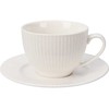 Ravi Porcelianinis puodelis su lėkštute BONE RIBBED, baltos sp., 240 ml