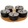 Secret De Gourmet FLORAL Snack Bowls, ant medinio padėklo, 5 dubenėliai, 70 ml