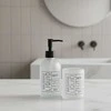 Bathroom Solutions Stiklinis muilo dozatorius ir dantų šepetėlių laikiklis ONYX