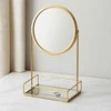 Home Styling Collection Gold jewelry stand with makeup mirror, 19 x 12 x 32 cm
