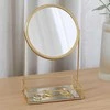 Home Styling Collection Gold jewelry stand with makeup mirror, 19 x 12 x 32 cm
