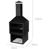 Ambiance Grilis su aukštu kaminu, 118 cm
