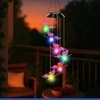 Maximex Hanging solar lamp, LED butterflies, wind chime, 78 cm
