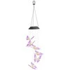 Maximex Hanging solar lamp, LED butterflies, wind chime, 78 cm