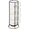 Secret De Gourmet 4 porcelianinių puodelių rinkinys HELLO ant metalinio stovo, 4 x 300 ml