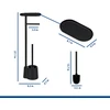 Juodas 3-in-1 toilet stand WENKO ALBELLA, with a shelf for a phone.