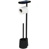Juodas 3-in-1 toilet stand WENKO ALBELLA, with a shelf for a phone.