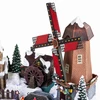 Šventinė dekoracija Fééric Lights and Christmas Kalėdų kaimelis su apšvietimu ir judančiu malūnėliu