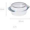Bigbuy Cooking Orkaitėms atsparus indas su dangteliu su dangčiu Apvalus 1,7 l keptuvės forma