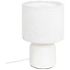 Atmosphera BONA keraminė stalinė lempa su bouclé gaubtu, Ø 14 cm