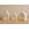 Home Styling Collection Keraminiai LED SCANDI nameliai, 3 šviesų dekoracijos