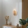 Lamp Sieninis šviestuvas NAHEL su tekstiliniu gaubtu, lino spalvos, aukštis 27 cm.