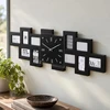 Home Styling Collection Sieninis laikrodis su 10 juodų nuotraukų rėmelių, 80 x 4 x 26 cm