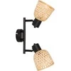 Atmosphera Bamboo LIO lubiniai šviestuvai su 2 pintais bambuko gaubtais, 2 x Ø 17 cm