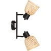 Atmosphera Bamboo LIO lubiniai šviestuvai su 2 pintais bambuko gaubtais, 2 x Ø 17 cm