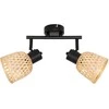 Atmosphera Bamboo LIO lubiniai šviestuvai su 2 pintais bambuko gaubtais, 2 x Ø 17 cm
