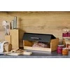 Large bamboo bread box ZELLER, juodas, 36 x 20 x 13 cm