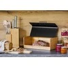 Large bamboo bread box ZELLER, juodas, 36 x 20 x 13 cm