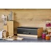 Large bamboo bread box ZELLER, juodas, 36 x 20 x 13 cm