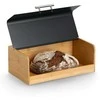 Large bamboo bread box ZELLER, juodas, 36 x 20 x 13 cm