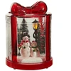 Home Styling Collection LED kalėdinis žibintas, stiklinė dovana su sniego seniais, 13 x 13 x 17 cm