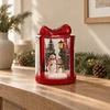 Home Styling Collection LED kalėdinis žibintas, stiklinė dovana su sniego seniais, 13 x 13 x 17 cm
