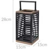 Excellent Houseware Žibintas žvakidė metalinas juoda 28 cm