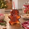 Atmosphera Glass mug in the shape of a gingerbread man with a straw, 280 ml