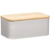 Bamboo Metalinė duonkepė su bambukine pjaustymo lentele, pilka, 2in1, ZELLER