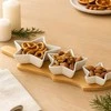 Secret De Gourmet Porceliano užkandžių serviravimo komplektas su padėklu - 4 dalių - Dipsai ir užkandžiai
