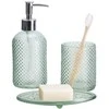 Bathroom Solutions PIECES NODE vonios kambario rinkinys, dozatorius, dantų šepetėlių laikiklis ir muilinė, 3 dalys