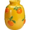 Home Styling Collection Oranžinis Flower vase with oranžinis pattern GORT, Ø 17 x 25 cm, yellow