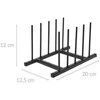 KOOPMAN Puodo dangčio ir lėkščių laikiklis metalinas juoda 19,5x12,5x12 cm