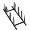 Bigbuy Home Metalinė puodo dangčio ir lėkščių laikiklis juoda 34,5x12,5x12 cm