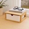Bathroom Solutions Bamboo Organizatorius su stalčiumi VAKKO, bambukas ir melaminas, 19,5 x 14,8 cm