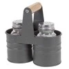 Excellent Houseware Pepper and salt set in metal basket, 13 x 6 cm, juodas