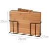 Excellent Houseware PIECES Bambukinės pjaustymo lentos, 4 dalys ant metalinio stovo
