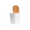 5five Simply Smart Bamboo Plastikinė šiukšlių dėžė su bambukiniu dangteliu, 5L, baltas