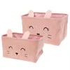 Home Styling Collection CUTIE žaislų konteineriai su ausytėmis, velvetas, 2 vnt