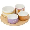 Lumarko POOL snack set, 5 pieces, four bowls and a bamboo tray
