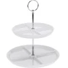 Excellent Houseware Porcelianinė lėkštė su 2 lygiais, 26 cm, balta